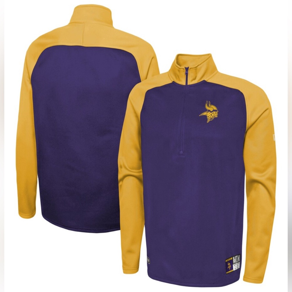 Minnesota Vikings New Era Combine Authentic O-Line Raglan Quarter Zip